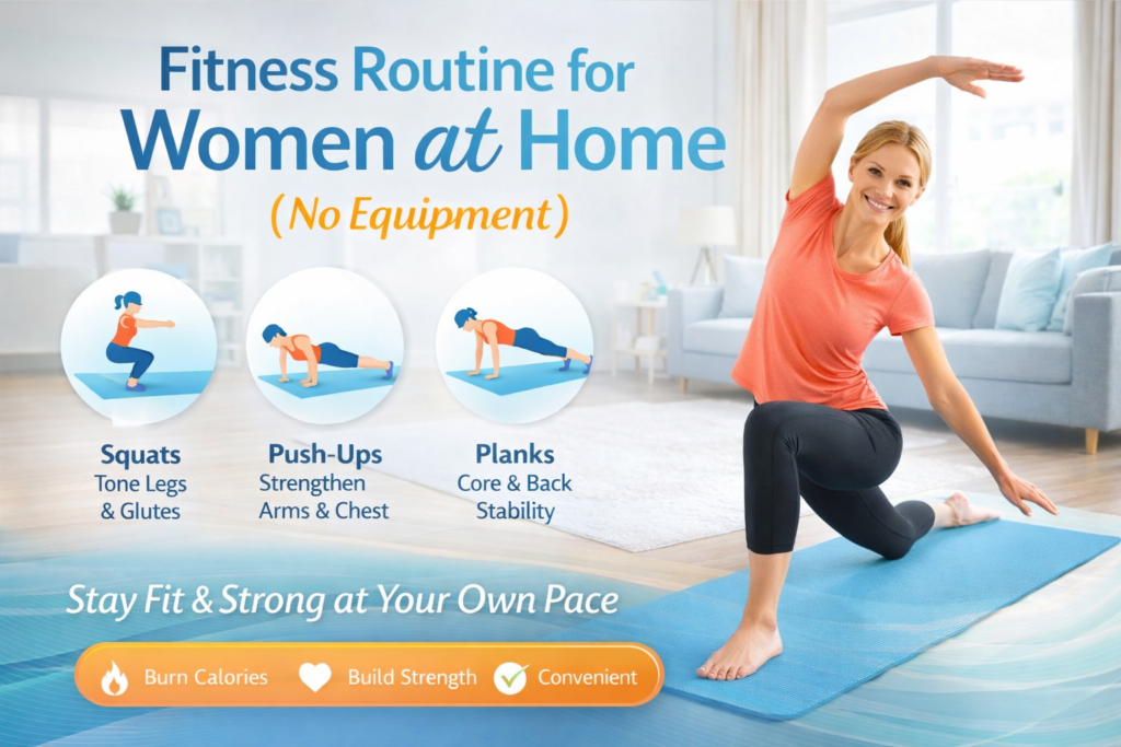 Fitness Routine for Women at Home (No Equipment)